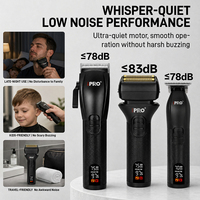 Tondeuse à cheveux électrique IPRO S1120, kit de rasage 3 en 1, peigne guide coloré avec cape, outil de coiffure USB pour salons de coiffure