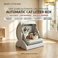 ChongxinIOT 10% de réduction Meilleures fournitures pour animaux de compagnie Bac à litière automatique Démontage rapide en 10 secondes Réservoir de déchets de 4L Espace de 70L Faible bruit pour chats