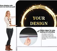 Support de bannière de fond portable en tissu tendu personnalisé pour salon professionnel – Cadre en aluminium avec impression de texte, image et logo