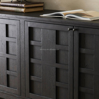Buffet moderne de luxe à 4 portes, armoires de rangement de cuisine, meubles de salle à manger en bois de chêne