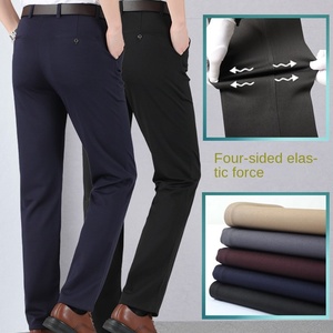Vente en gros de pantalons et pantalons pour hommes décontractés <span class=keywords><strong>Slim</strong></span> Fit <span class=keywords><strong>pantalon</strong></span> droit élastique d'affaires <span class=keywords><strong>pantalon</strong></span> <span class=keywords><strong>chino</strong></span> en polyester - Product Image 2