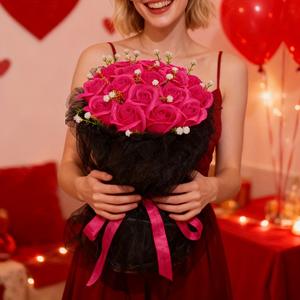 Ramo de Jabones en Forma de Rosa, Regalo Personalizado para el Día de San Valentín, Simulación de Flor de Jabón Eterna, Regalo para el Día de la Mujer - Product Image 2