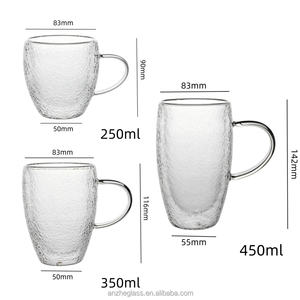 แก้วน้ำสองชั้นแบบมีหูจับ <span class=keywords><strong>ราคา</strong></span>โรงงาน สำหรับใช้ในบ้าน ร้านกาแฟ และร้านอาหาร - Product Image 3