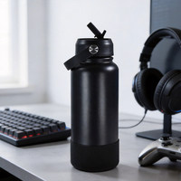 Bouteille d'eau réutilisable en acier inoxydable de 32 oz, thermos sous vide, anti-fuite, bouteille d'eau en métal portable pour les voyages et la remise en forme