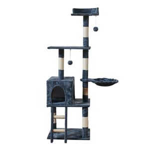 Romanzo giocattolo a cinque fasi con torre <span class=keywords><strong>per</strong></span> <span class=keywords><strong>gatti</strong></span> in Sisal ricoperto di graffio <span class=keywords><strong>colonna</strong></span> da arrampicata in fibra naturale economica gattino attività gatto albero - Product Image 1