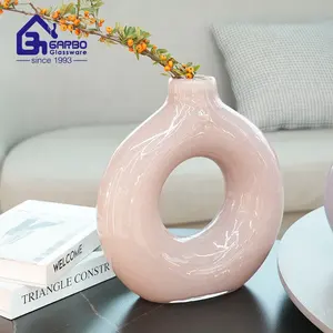 hand made round shape glass vases for flower new design glassware coloured glaze glassware for home high quality china supplier