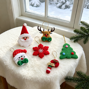 Set <span class=keywords><strong>di</strong></span> Ornamenti Natalizi in Feltro <span class=keywords><strong>di</strong></span> Alta Qualità, Decorazioni per Albero <span class=keywords><strong>di</strong></span> <span class=keywords><strong>Natale</strong></span> Non Rompibili in Tessuto per Aula, Asilo e Casa - Product Image 1