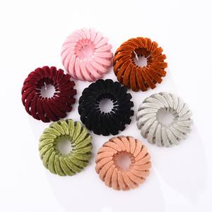 Pince à cheveux magique en velours en forme de nid d'oiseau, extensible, pour queue de cheval, pour filles - Product Image 3