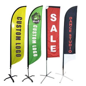 Drapeau de plage en polyester avec impression double face, kit d'impression double face, promotion personnalisée - Product Image 1
