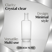 Fabricant OEM de bouteilles à spiritueux cylindriques en verre de luxe, 500 ml, 750 ml, transparentes, vides, avec bouchon à vis