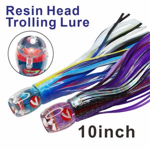 Leurres de pêche en résine pour gros gibier, têtes de pêche en résine pour marlin et thon en eau salée, leurres de traîne avec jupes d'octopus - Product Image 2