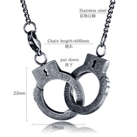 2022 nouveaux hommes en acier inoxydable Antique menottes pendentif collier lien chaîne pour cadeau mariage ou anniversaire
