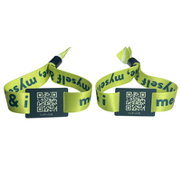 Bracelets RFID en tissu polyester personnalisés, à la mode et abordables, 13,56 MHz pour F08, largeur de bande 15 mm, pour événements