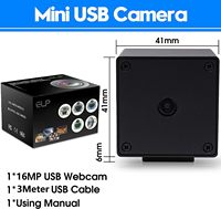 Webcam à mise au point automatique ELP 16MP Caméra d'ordinateur CMOS couleur industrielle IMX298 USB Caméra PC Ultra HD 4K pour la vision industrielle AI Recognit