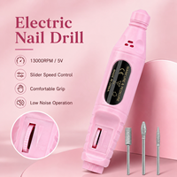 Kit professionnel 7-en-1 de perceuse à ongles électrique USB rechargeable en plastique avec moteur sans balais et séchoir UV pour nail art