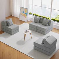 Ensemble de canapés modulaires Saien Corner avec revêtement en micro-suède, emballage compressé, pour appartement et usage commercial