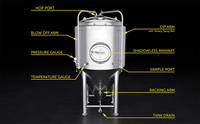 Cuve de fermentation d'alcool et de bière en acier inoxydable à fond conique DYE