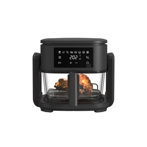 Freidora de aire con control digital <span class=keywords><strong>2</strong></span> en 1 de vidrio y plástico moderna, pantalla <span class=keywords><strong>LCD</strong></span> cuadrada eléctrica para uso doméstico - Product Image 2
