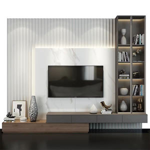 Meubles de salon intelligents au design moderne, meubles de maison de luxe, bande lumineuse intégrée, <span class=keywords><strong>meuble</strong></span> <span class=keywords><strong>TV</strong></span>, armoires <span class=keywords><strong>TV</strong></span>, rangement pour chambre d'hôtel - Product Image 2