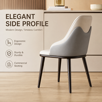 Chaise de salle à manger moderne bicolore, confort enveloppant, pieds en métal, pour restaurant, hôtel, design ergonomique de luxe