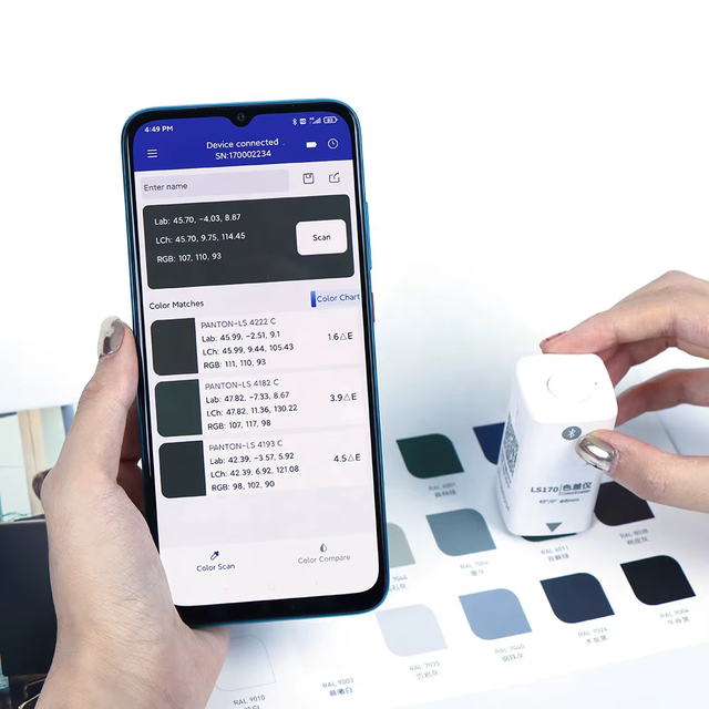 LS170 Portable Colorimeter 45/0 Mini Color Reader with Bluetooth APP for Paper Color Measurement