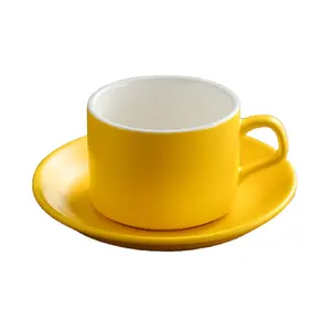 고급 간단한 유럽 스타일 머그 두꺼운 유약 세라믹 에스프레소 커피 컵 세트 카푸치노 꽃 컵 라떼