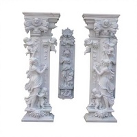 Colonne romaine en marbre blanc naturel sculptée à la main, moderne, polie, imperméable, application pour villa