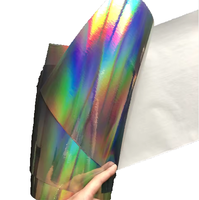 Autocollant holographique en PET durable de haute qualité, taille personnalisable, étiquette argentée, impression offset