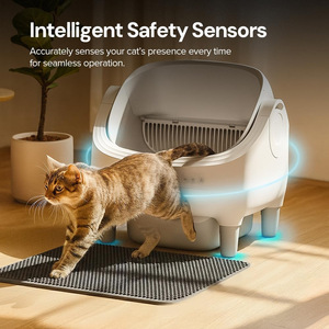 Bac <span class=keywords><strong>à</strong></span> litière autonettoyant pour chat 15L grande capacité, poubelle de 14 jours sans nettoyage, durable, faible entretien, toilette pour chat avec boîte de parfum - Product Image 3