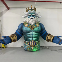 AnHang Modèle Géant Gonflable du Dieu de la Mer Poséidon, Grande Mascotte de Neptune pour Décoration de Scène Thème Océan, Décoration de Scène DJ