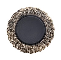 Assiettes de présentation rétro pour restaurant, dorées et argentées, 13 pouces, en plastique, décoratives, pour fruits et desserts, pour la décoration de table