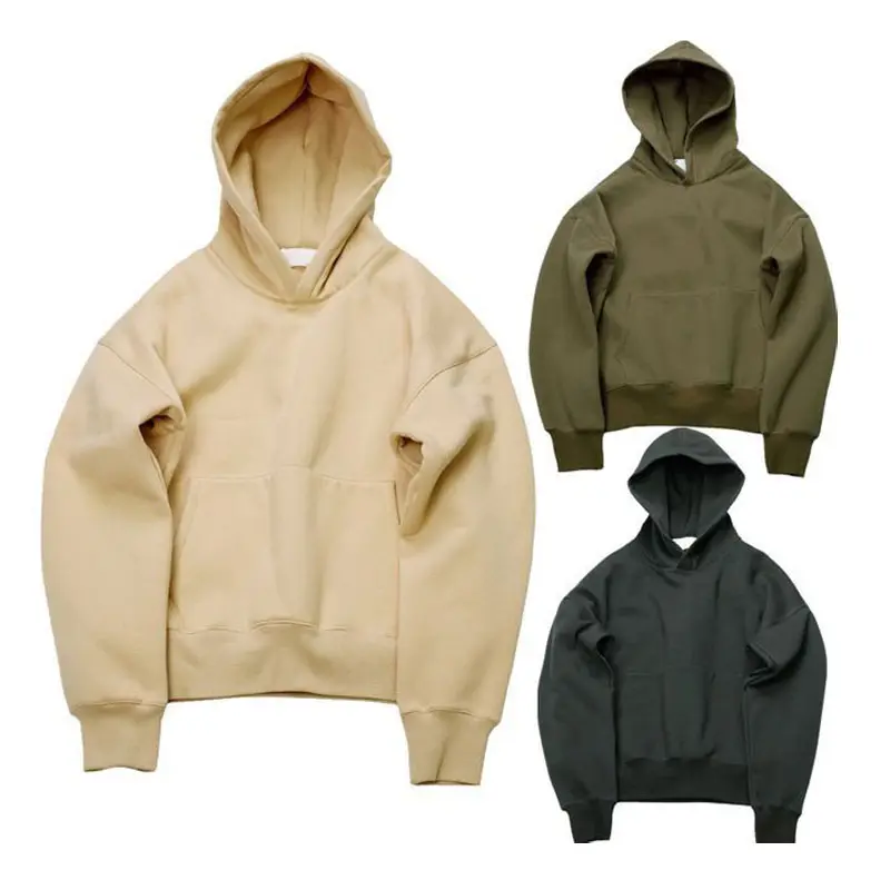 New style premium thick cotton luxury oem fashion design plain bulk oversize heavy hoodies for men