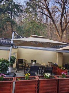 Payung Aluminium Persegi Tahan Lama Bergaya Kontemporer untuk Furnitur Luar Ruangan, Patio, Halaman, Taman, Pantai, Ruang Makan, Ruang Tamu - Product Image 3