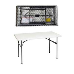 Mesas Plegables de Plástico Blancas para Exteriores, Económicas, Estilo Comedor, para Banquetes - Product Image 1