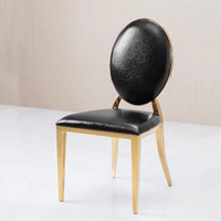 Chaises de mariage dorées de luxe empilables à dossier rond pour événements de mariage de luxe pour couples