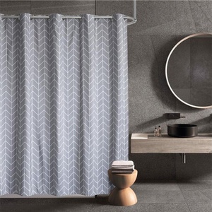 Cortina de Ducha de Poliéster sin Ganchos, Personalizada, Directo de Fábrica, para Baño de Hotel - Product Image 1