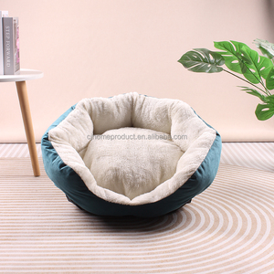 Modernes Winter-Haustierbett aus Weichem, Waschbarem Stoff für Hunde und Katzen in Runder Form mit Kartonverpackung - Product Image 4