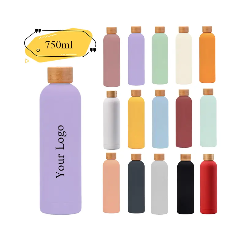 Peiway Free Sample Custom 500ml Double Wall Stainless Steel Water Bottle Thermos Vacuum Flask Vacuum with Bamboo Lid