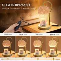 Lampe chauffe-cire électrique en forme de dôme exquis avec abat-jour en cristal diamanté, pour table, décoration intérieure, chambre à coucher