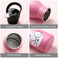 Bouteille d'eau sportive pour enfants en acier inoxydable 304 avec paille, gourde tendance pour enfants