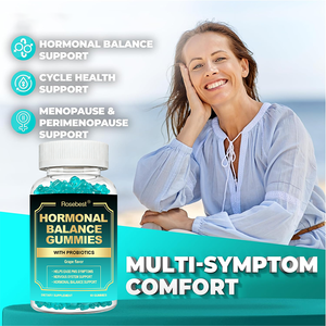 Rosebest Natuurlijke Druivensmaak Vrouwelijke Hormonale Balans Gummiesupplementen met Probiotica voor Vrouwen Menopauze & Perimenopauze - Product Image 4