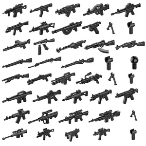WW2 सैन्य सेना हथियार पैक बंदूकें स्वाट पुलिस बंदूक MOC ईंटें बिल्डिंग ब्लॉक्स खिलौने विशेष बल सैनिक सामान ईंट