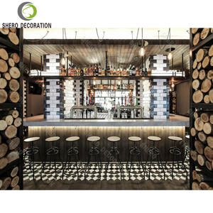 Comptoir de travail pour café de luxe, design de section café, doré, de haute qualité, avec cloison en métal, décoration, mobilier de café - Product Image 2