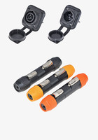 Conector de Alimentación Redondo Macho Powercon True1 20A 250V IP65 a Prueba de Agua para Equipos de Escenario, 3 Pines, con Contactos de Cobre y Carcasa de PC