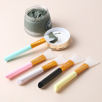 SeeJoy Outil de Maquillage Cosmétique DIY Applicateur de Masque Facial Brosse avec Ferrule en Aluminium Poignée en Plastique Silicone Souple