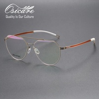 Montures de lunettes en acier chirurgical double pont de haute qualité, verres premium, lunettes de vue sans visser pour hommes, marques allemandes, Academy