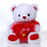 Ours en Peluche Blanc Personnalisé avec Cœur pour Cadeaux de Saint-Valentin ou de Mariage