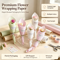 Kertas Pembungkus Bunga Mawar Tunggal Custom Bentuk Kerucut OEM ODM Kemasan Buket Florist untuk Valentine Logo Custom Diterima