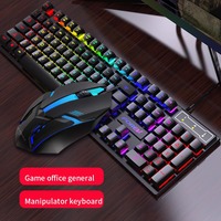 Clavier et Souris Gaming à Membrane Programmable Taille Standard FV-Q305S Direct Usine, Filaire, Rétroéclairage Arc-en-ciel, Étanche, Connecteur USB