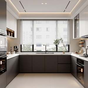 Gabinetes de Cocina Curvos de Madera Blanca Cálida Allure con Laca, Gabinetes de Cocina Modernos, Integrales y Sencillos - Product Image 2